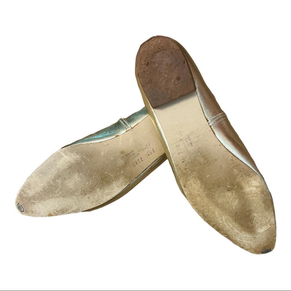 1990’s Vintage Shiny Gold Jeweled Slip On Flats Shoes , Size 7.5N - Picture 5 of 5